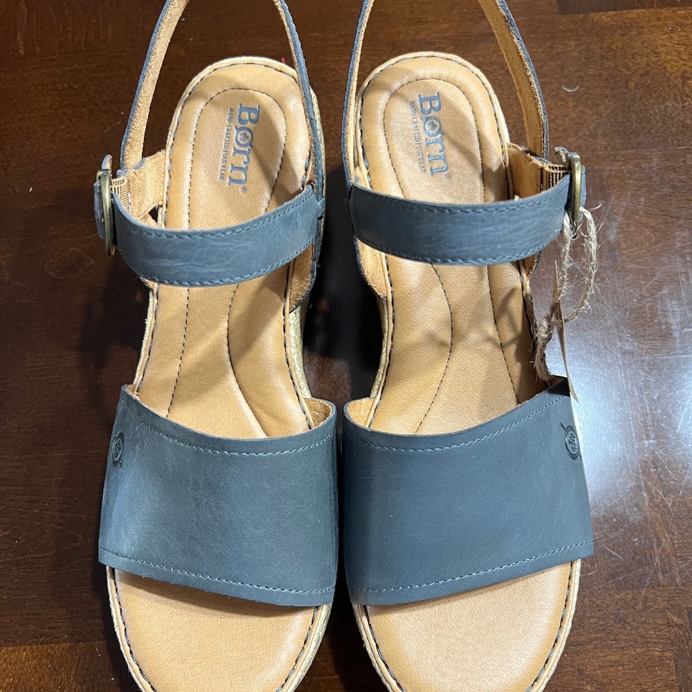 Børn Santos Platform Wedge Sandal (Women), Navy Blue, Size 10